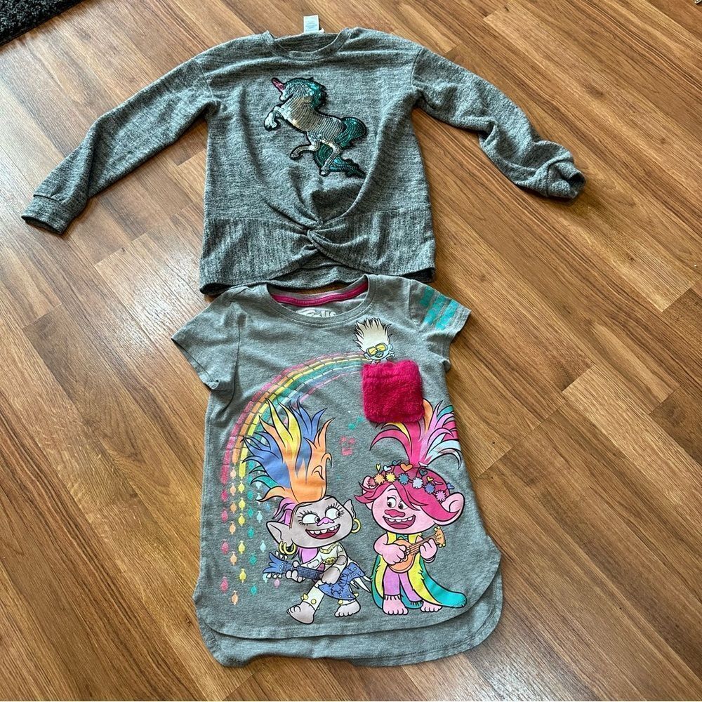 Trolls & Unicorn Shirts Lot | Girls Size 7 medium